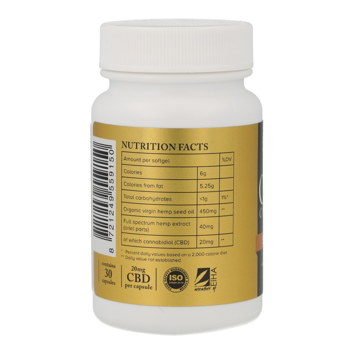 CBD Capsules Full Spectrum - 30 x 20mg - SOLID
